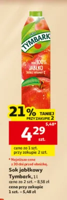 Sok jabłkowy Tymbark promocja w Auchan