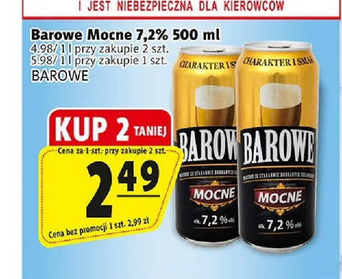 Piwo Barowe Mocne 7,2% promocja w Prim Market