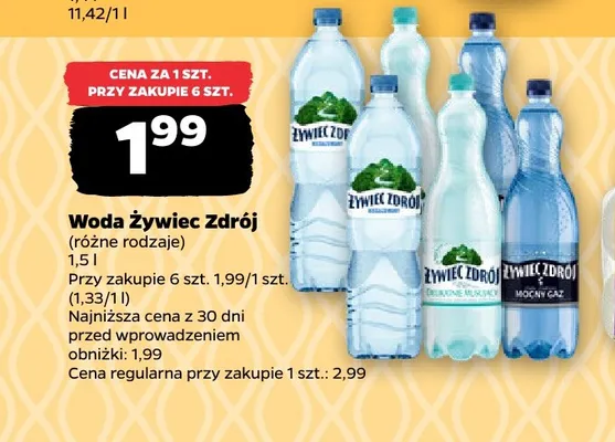 Woda gazowana Żywiec Zdrój Delikatnie Musująca promocja w Netto