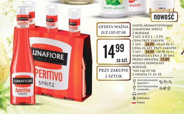 Napój aromatyzowany Lunafiore Spritz Aperitivo 3-pak promocja w Dino