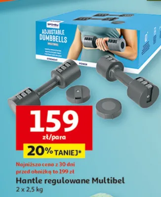 Hantle regulowane Multibel 2 x 2,5 kg promocja w Auchan