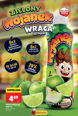 Napój Wojanek promocja w Biedronka
