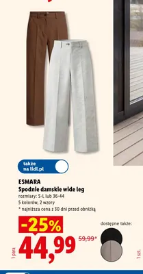 Spodnie damskie wide leg Esmara promocja w Lidl