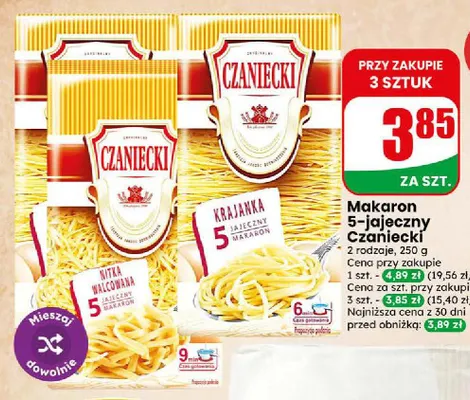 Makaron 5-jajeczny nitka walcowana Czaniecki promocja w Dino