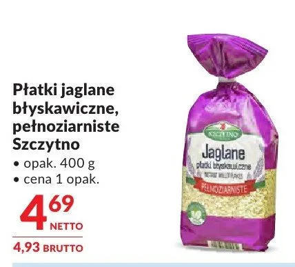 Płatki jaglane błyskawiczne, pełnoziarniste Szczytno promocja w Makro