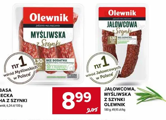 Kiełbasa jałowcowa z szynki Olewnik promocja w Stokrotka