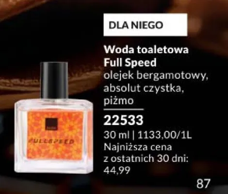 Woda toaletowa Avon Full Speed promocja w AVON