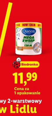 Ręcznik papierowy 2-warstwowy Queen Mega Sweep promocja w Lidl