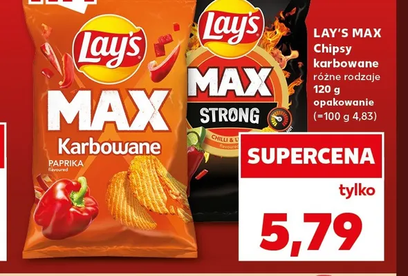 Chipsy karbowane Lay's Max promocja w Kaufland