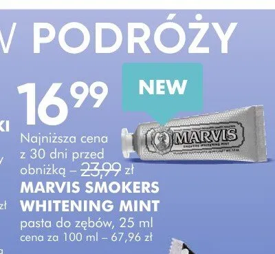 Pasta do zębów Marvis Smokers Whitening Mint promocja w Super-Pharm