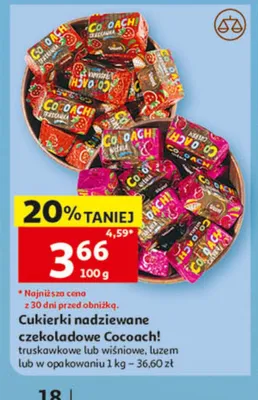 Cukierki nadziewane czekoladowe Cocoach! truskawkowe promocja w Auchan