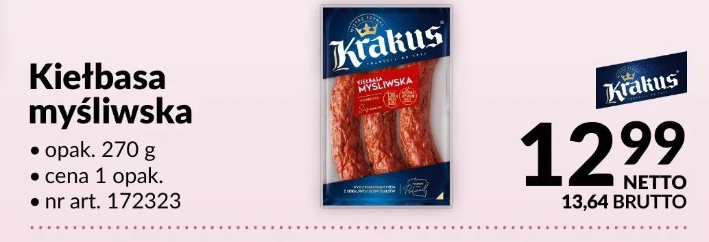 Kiełbasa myśliwska Krakus promocja w Makro
