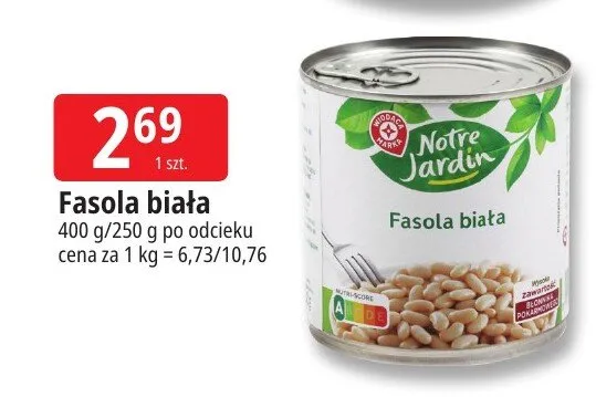 Fasola biała Notre Jardin promocja w Leclerc