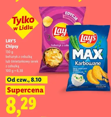 Chipsy befsztyk z cebulką Lay's promocja w Lidl