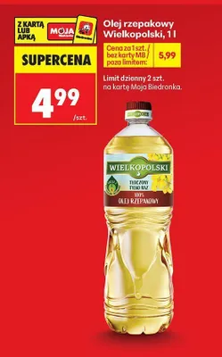 Olej rzepakowy Wielkopolski promocja w Biedronka