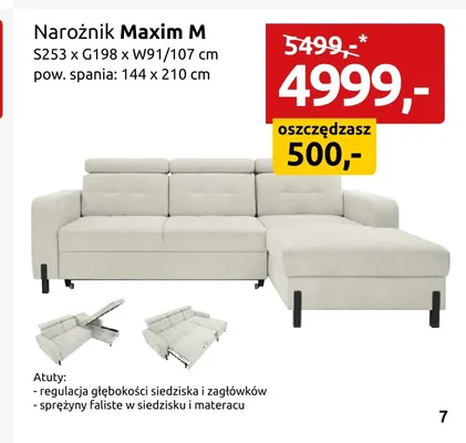 Narożnik Maxim M promocja w Black Red White