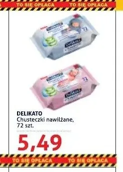 Chusteczki nawilżane Delikato promocja w Blue Stop