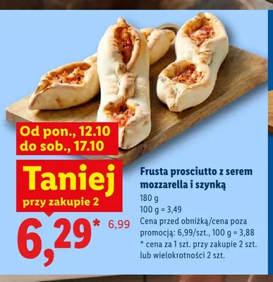 Frusta prosciutto z serem mozzarella i szynką promocja w Lidl