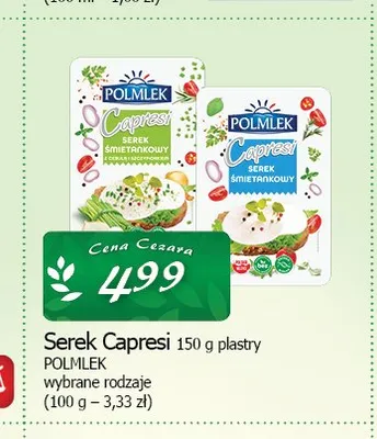 Serek śmietankowy klasyczny Capresi Polmlek promocja w CEZAR Delikatesy