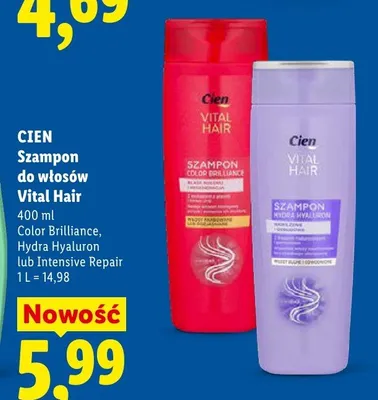 Szampon do włosów Vital Hair Hydra Hyaluron Cien promocja w Lidl