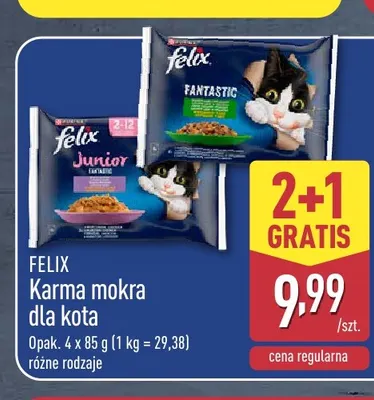 Karma mokra dla kota Felix Fantastic 4-pak promocja w Aldi