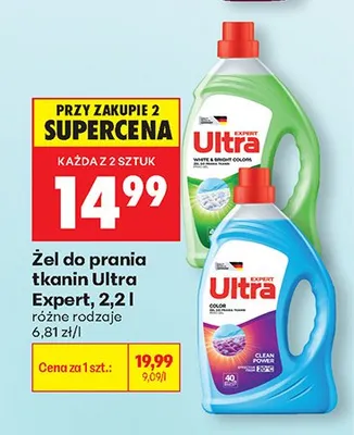 Żel do prania tkanin Ultra Expert White & Bright Colors promocja w Biedronka