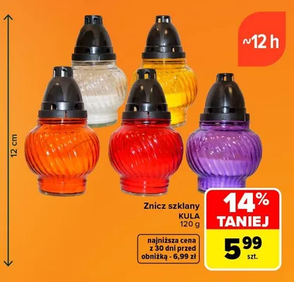 Znicz szklany Kula promocja w Carrefour