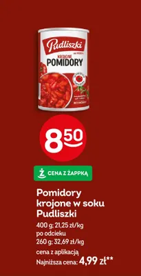 Pomidory krojone w soku Pudliszki promocja w Żabka