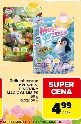 Żelki obierane Dżungla, Pingwiny, Magic Gummies promocja w Carrefour
