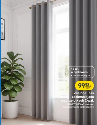 Zasłona zaciemniająca na przelotkach 2-pak promocja w Castorama