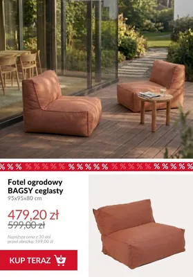 Fotel ogrodowy Bagsy ceglasty promocja w Homla