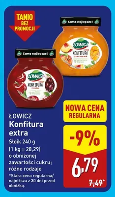 Konfitura extra z brzoskwiń Łowicz promocja w Aldi