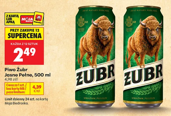 Piwo Żubr promocja w Biedronka