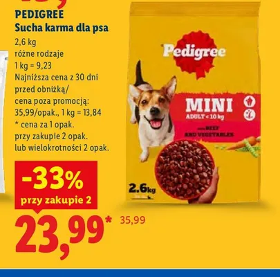 Sucha karma dla psa Pedigree promocja w Lidl