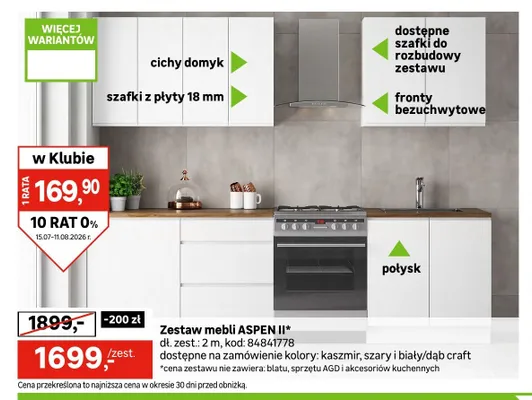 Zestaw mebli kuchennych ASPEN II promocja w Leroy Merlin