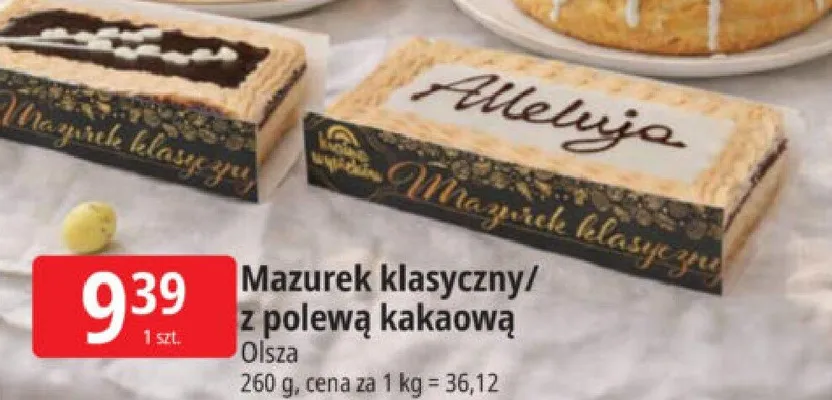 Mazurek klasyczny/z polewą kakaową Olsza promocja w Leclerc