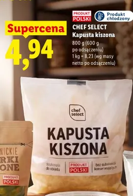 Kapusta kiszona Chef Select promocja w Lidl