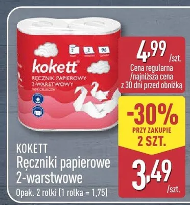 Ręczniki papierowe 2-warstwowe promocja w Aldi