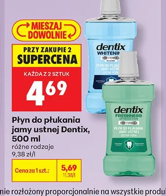 Płyn do płukania jamy ustnej Dentix Freshness Protection promocja w Biedronka