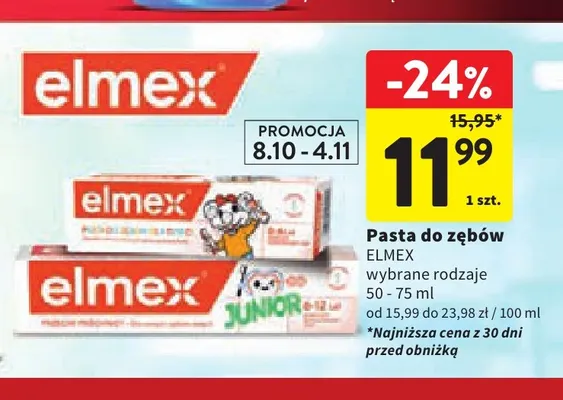Pasta do zębów Elmex promocja w Intermarche