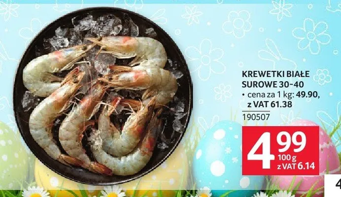 Krewetki białe surowe 30-40 promocja w Selgros