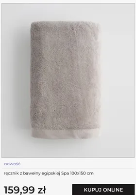 Ręcznik z bawełny egipskiej Spa home&you 100x150 cm promocja w home&you