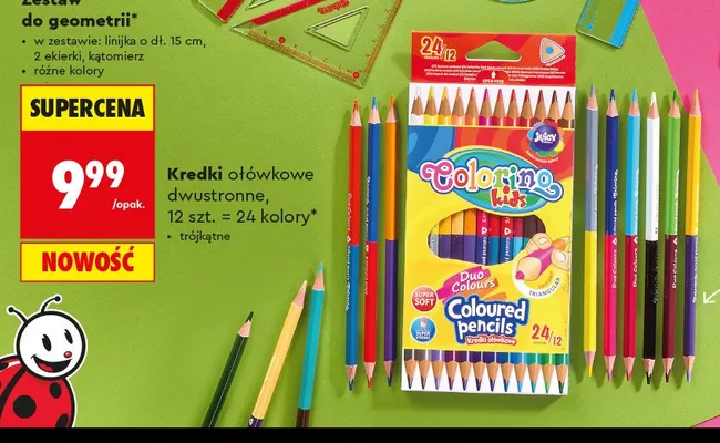 Kredki ołówkowe dwustronne Colorino Kids 12-pak promocja w Biedronka