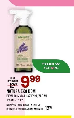 Płyn do mycia łazienki Natura Eko Dom promocja w Drogerie Natura