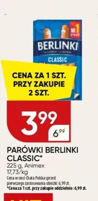 Parówki Berlinki Classic promocja w Chata Polska