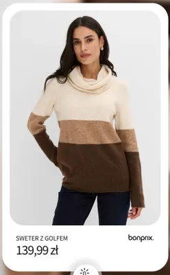 Sweter z golfem Bonprix promocja w bonprix
