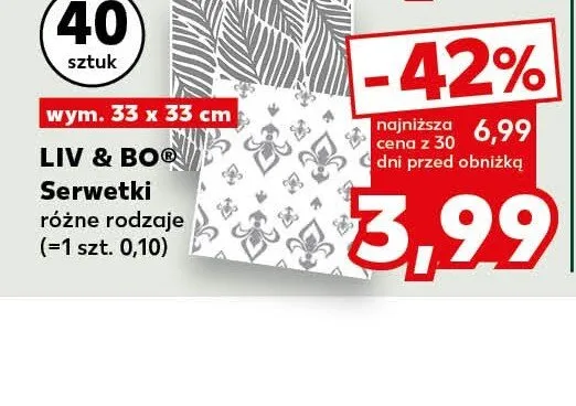 Serwetki LIV & BO 33x33cm promocja w Kaufland