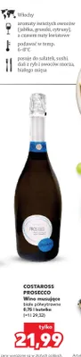 Wino musujące białe półwytrawne Costaross Prosecco promocja w Kaufland