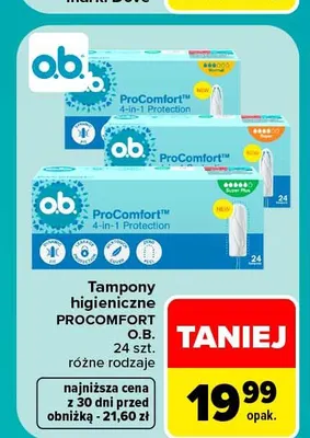Tampony higieniczne ProComfort O.B. promocja w Carrefour