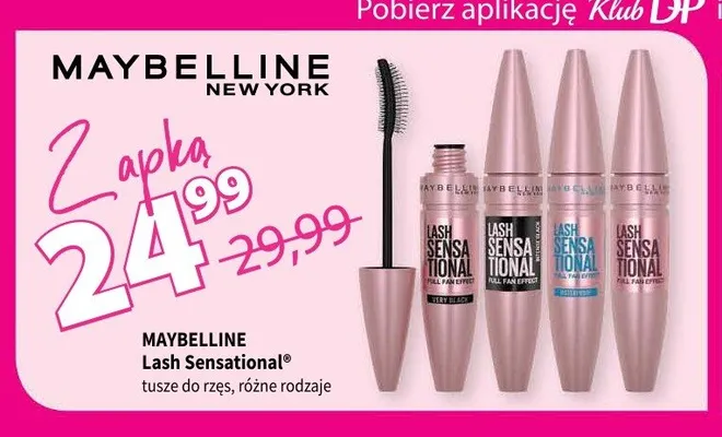 Tusz do rzęs Maybelline Lash Sensational promocja w Drogerie Polskie